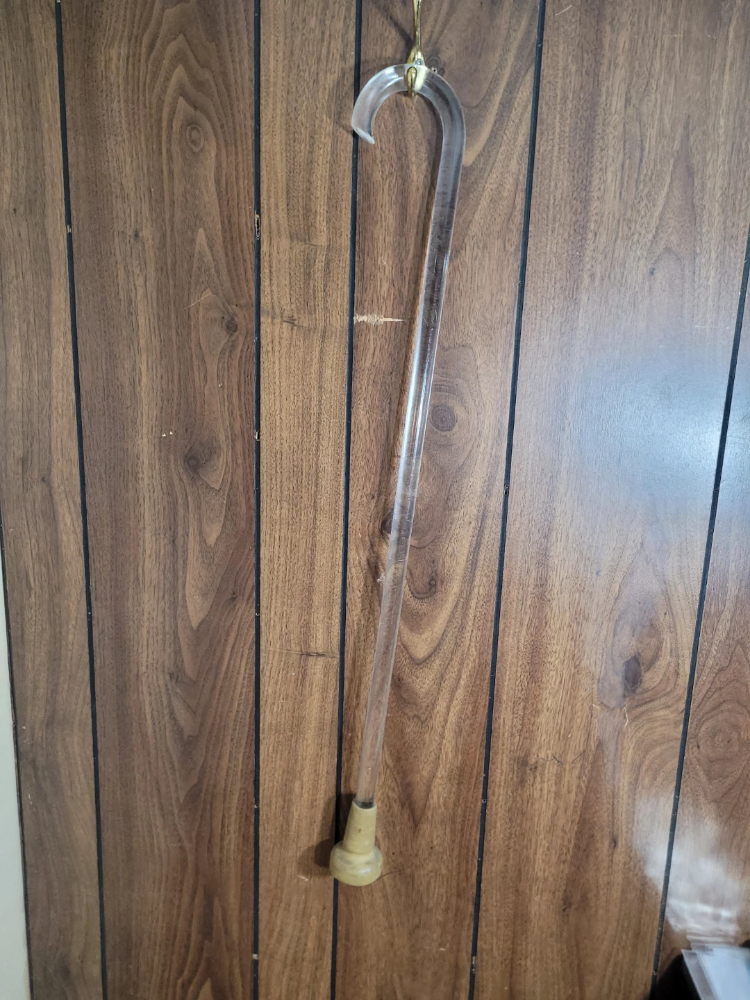 Clear Acrylic Cane with Gold Accent