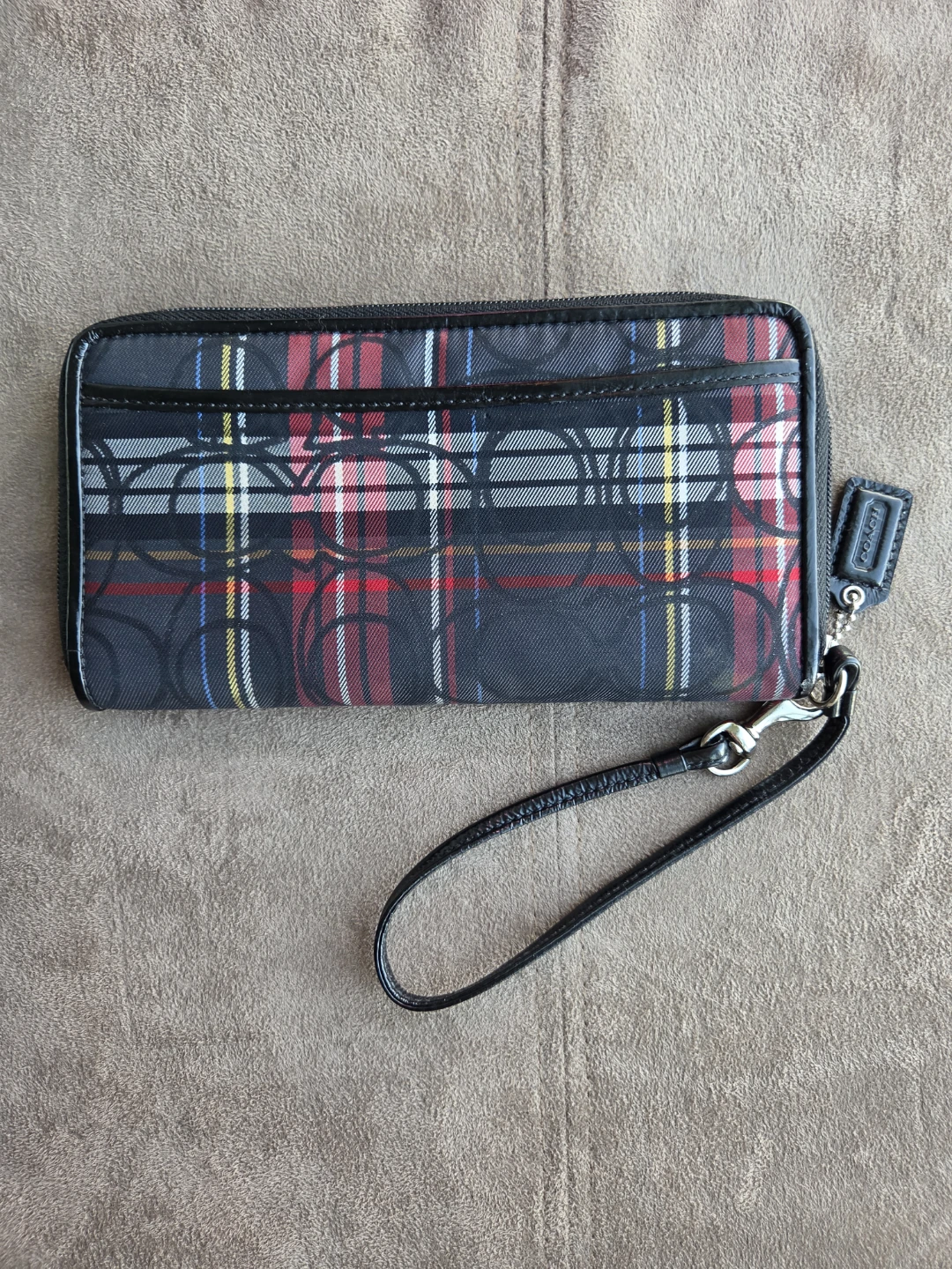 Coach Plaid Wristlet Wallet