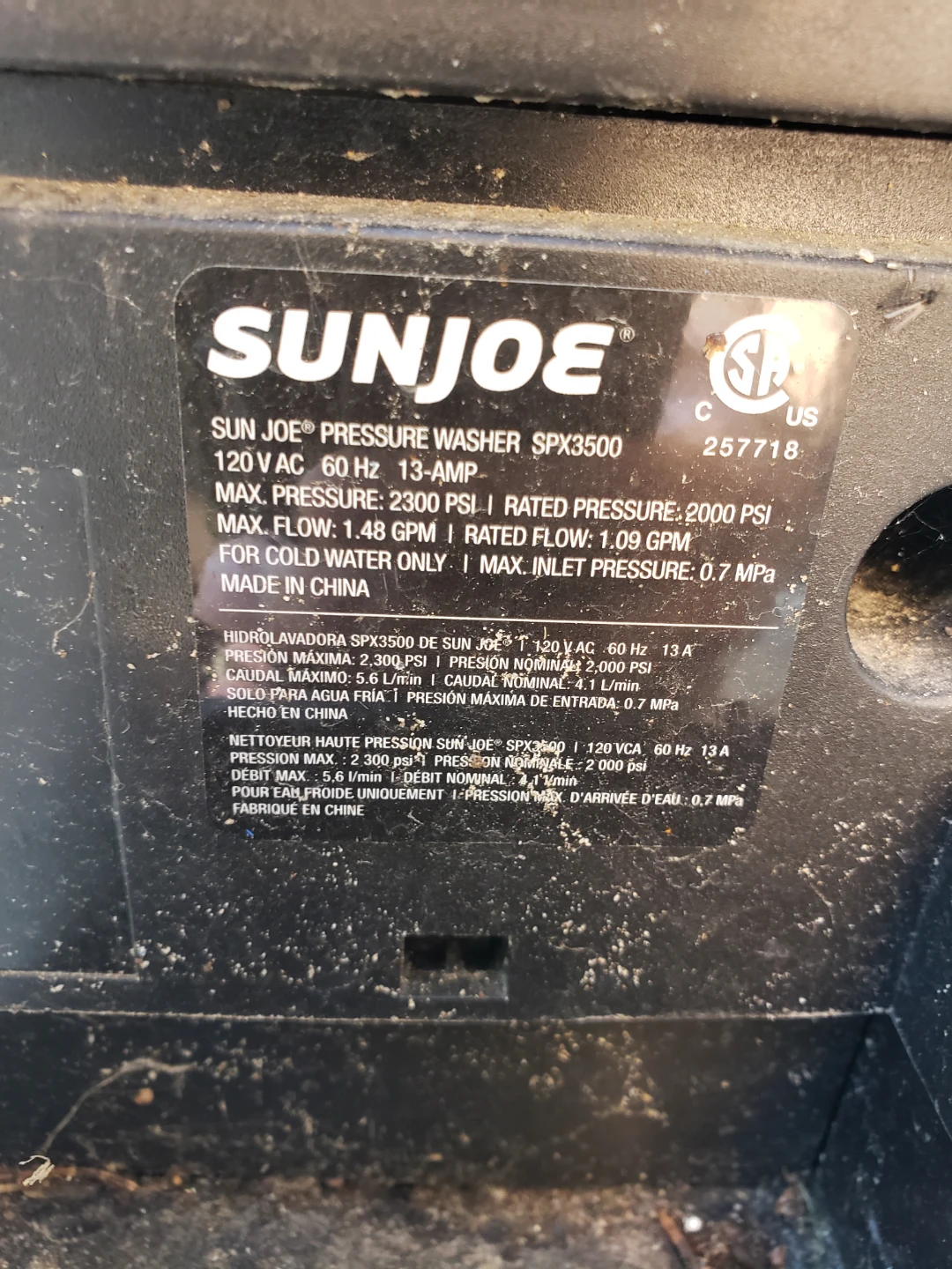Sun Joe Pressure Washer SPX3500 - photo 2