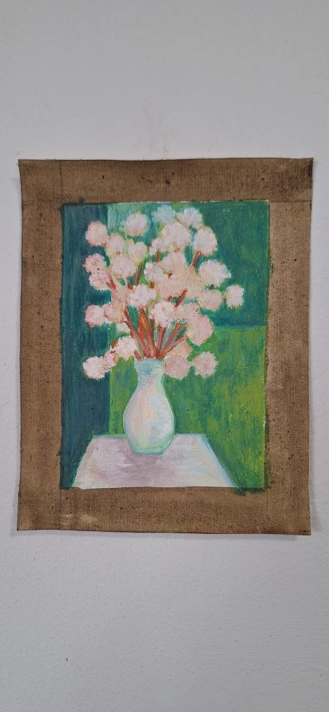 Original Oil Painting of Flowers in Vase - photo 2