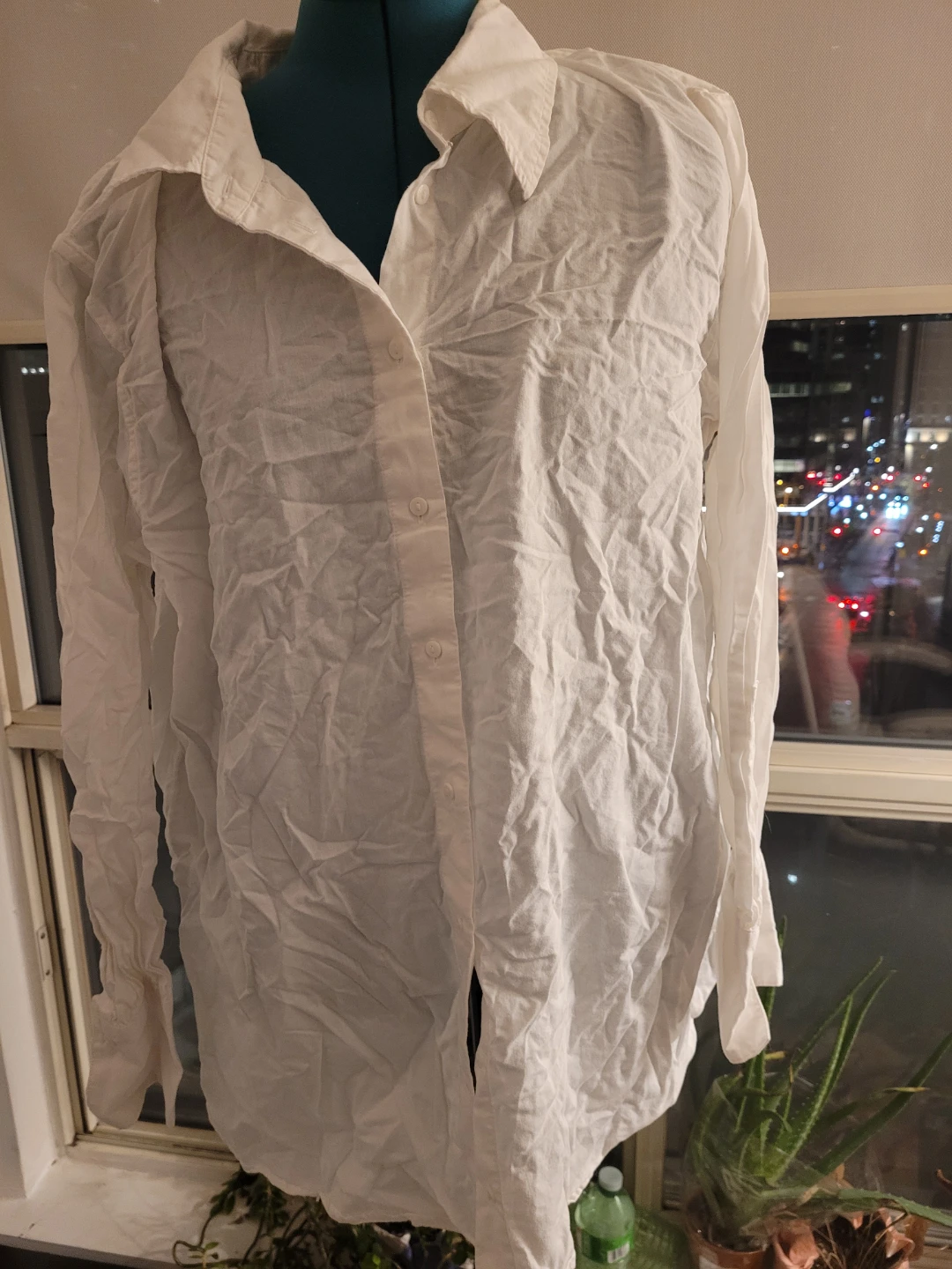 Long White Button-Up Shirt - Ahiri