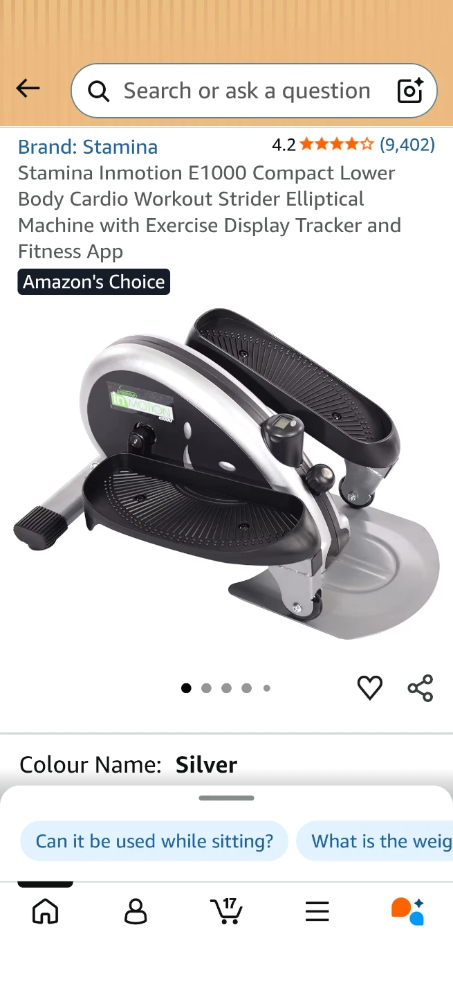 Stamina Inmotion E1000 Compact Elliptical Machine