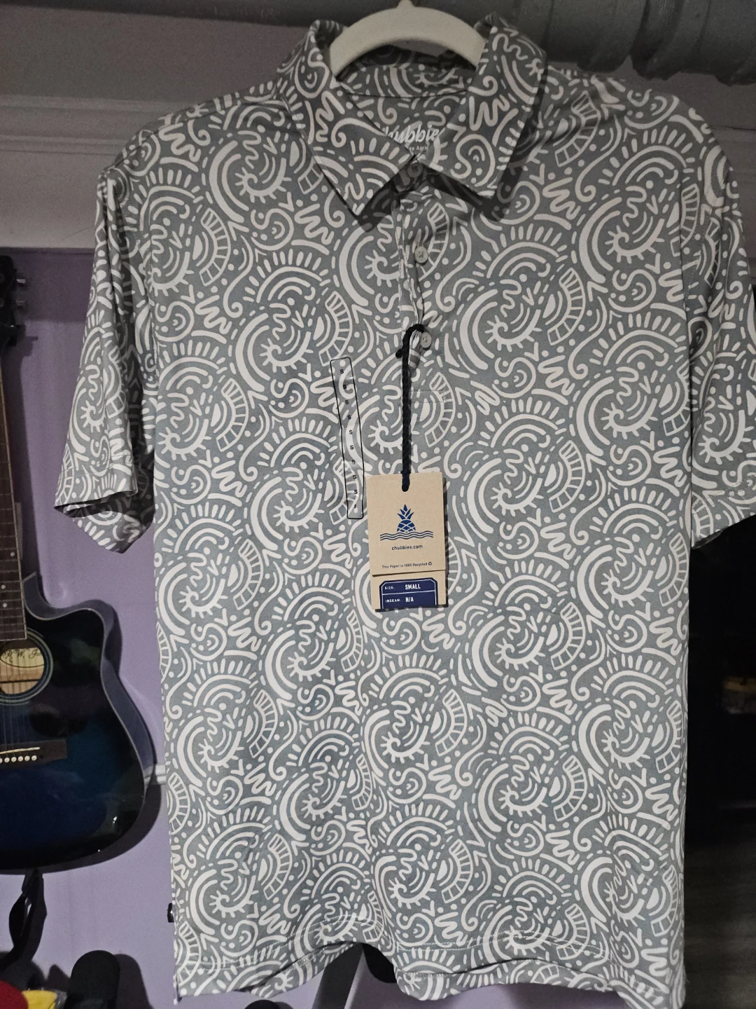 Chubbies Men's Performance Polo Shirt - Green Saver - Small
