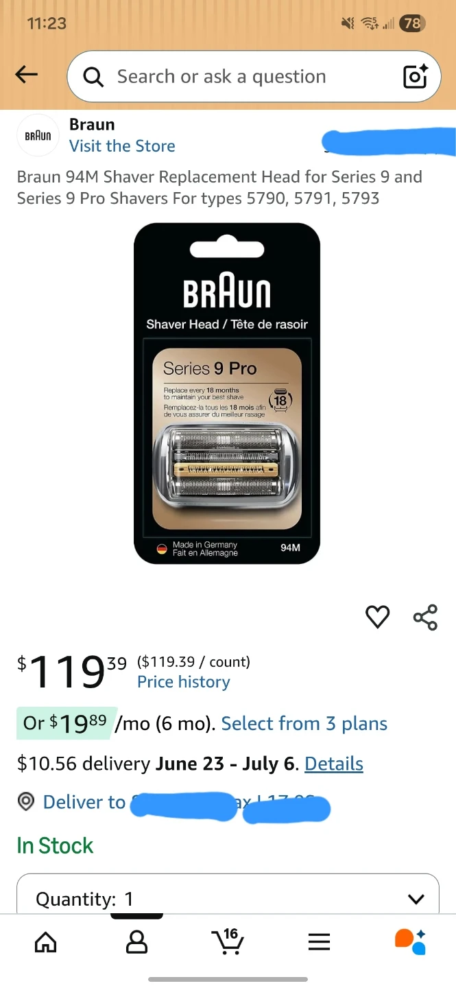 Braun Series 9 Pro Shaver Head Replacement