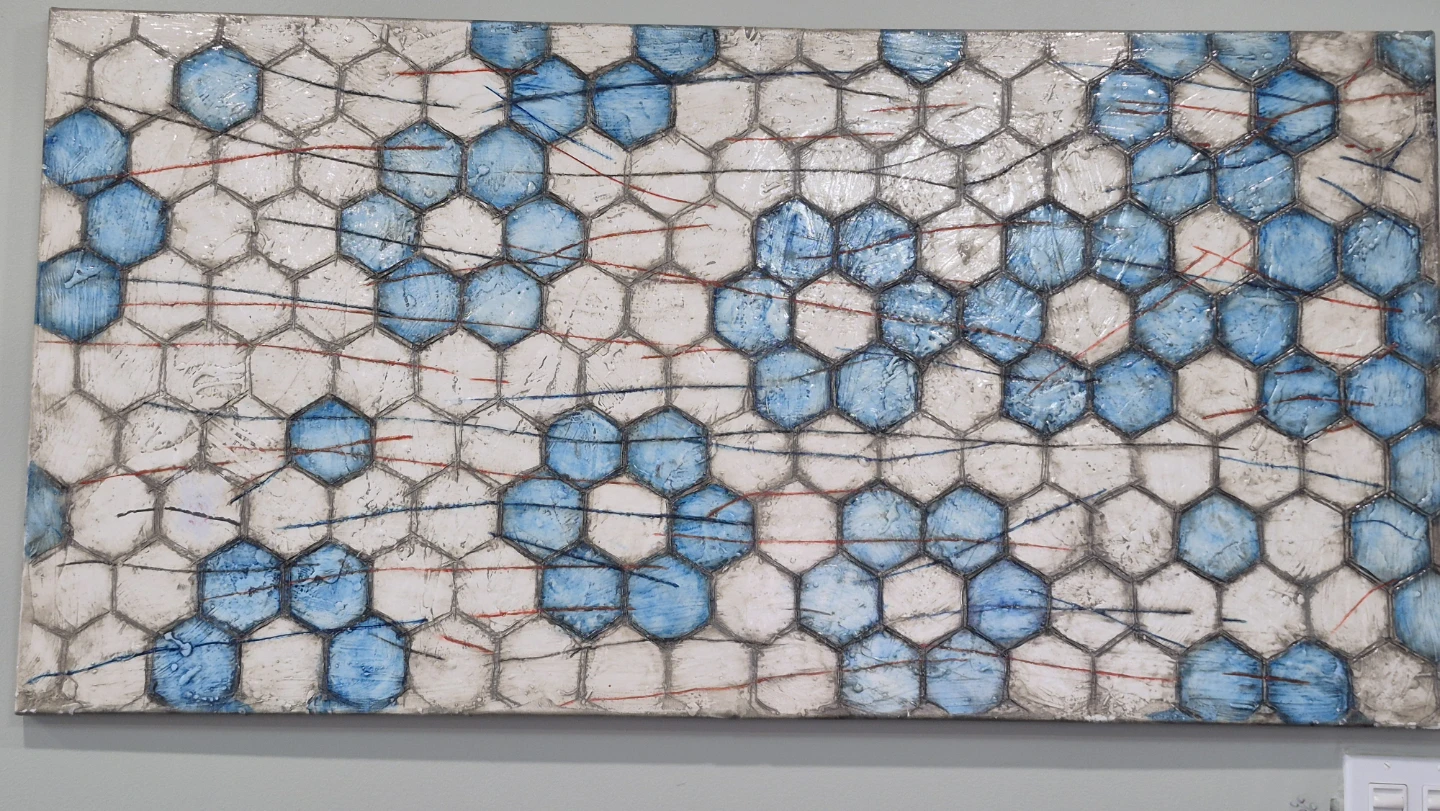 Textured Hexagonal Art Piece - photo 4