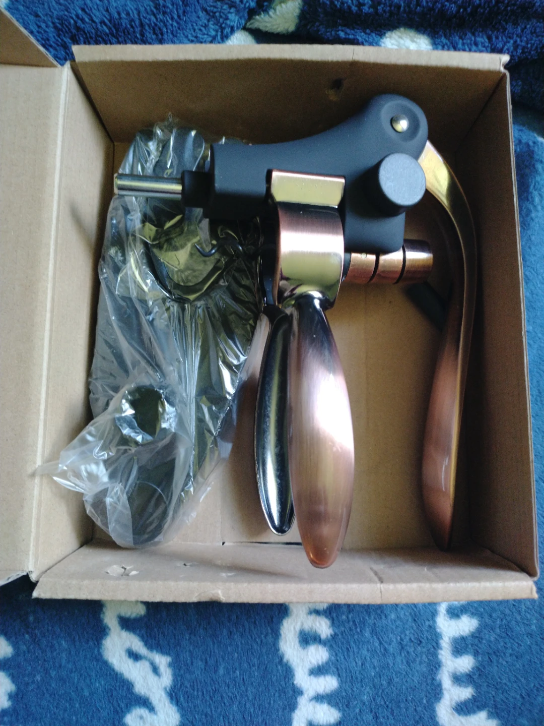 Corkscrew Wine Opener with Copper Accents