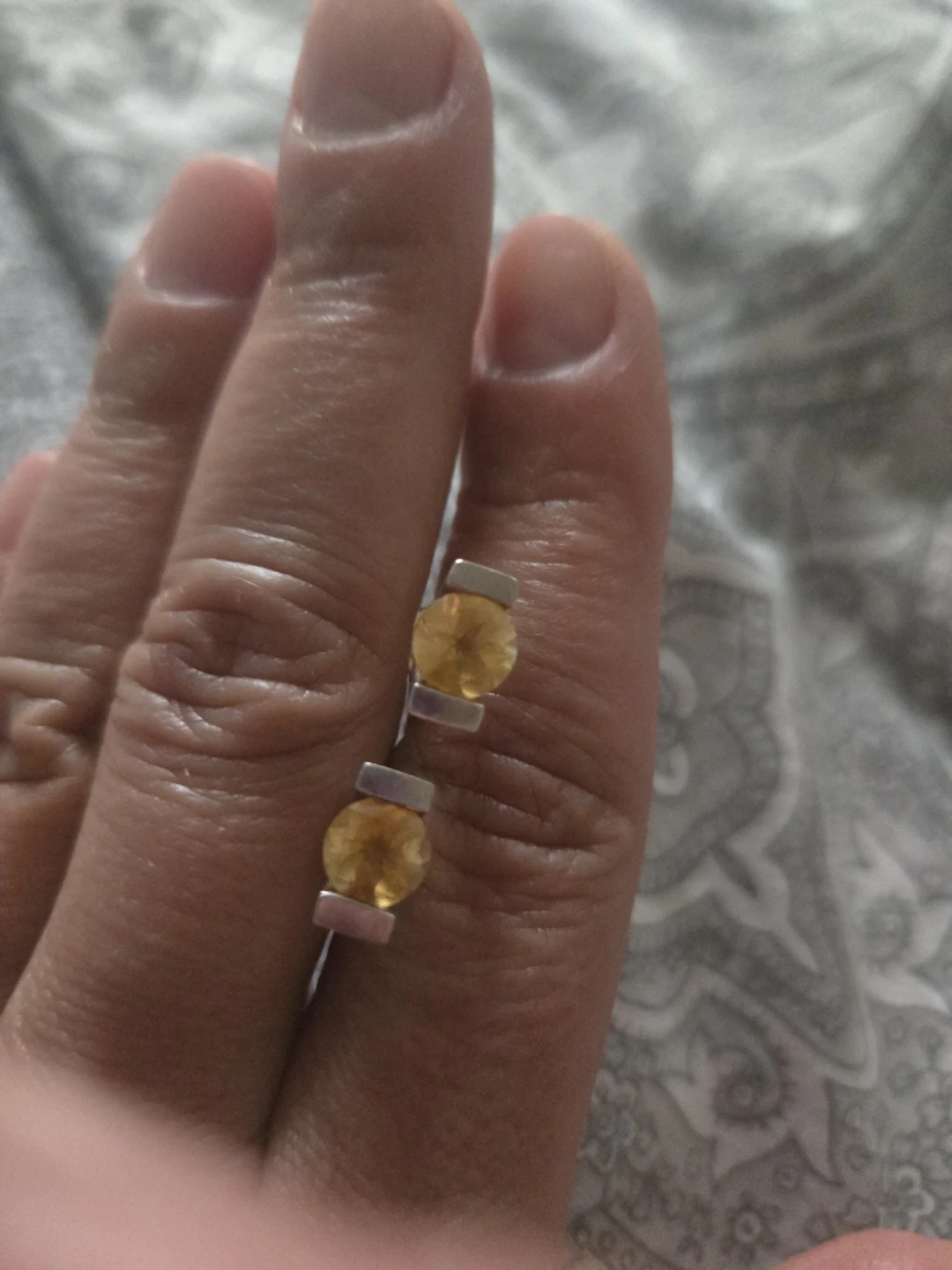 Silver and Citrine Earrings