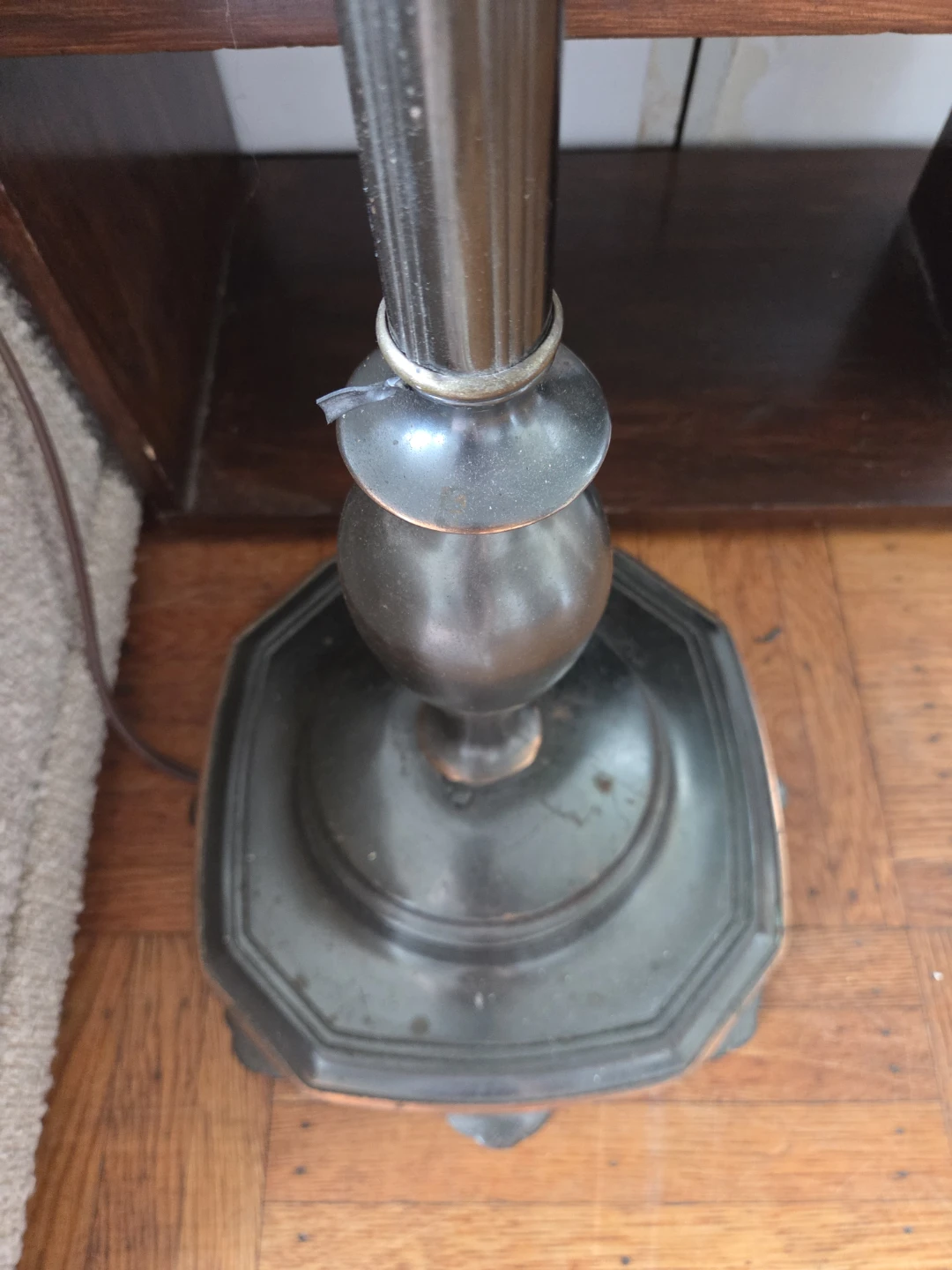Vintage Milkglass Shade Torch Floor Lamp - photo 5