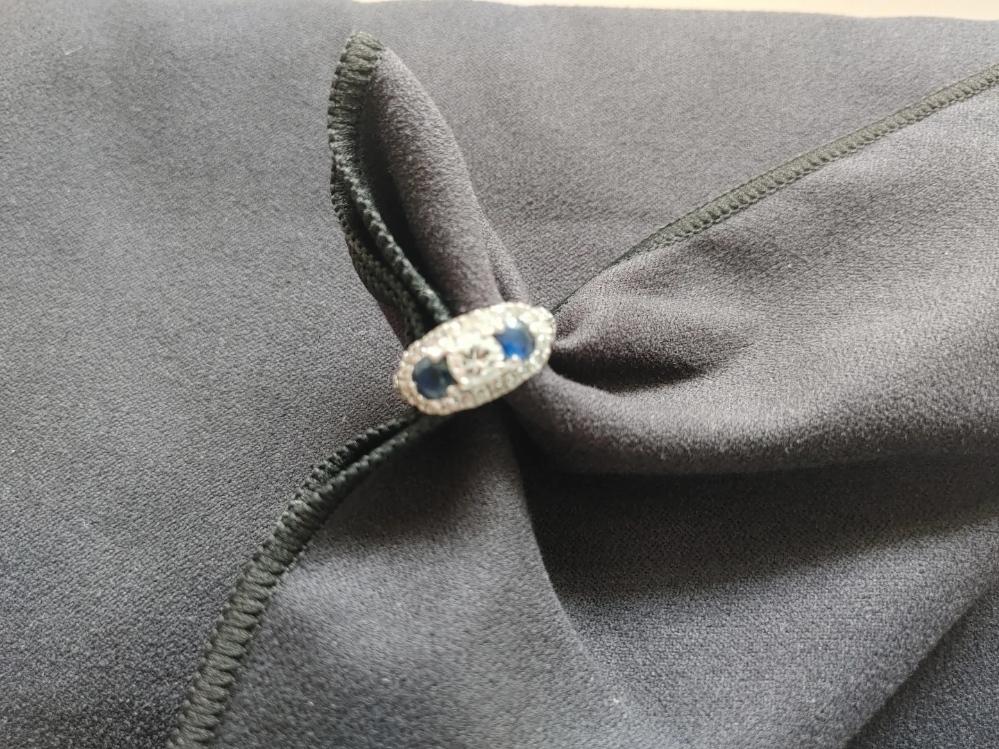 14K Gold Diamond and Sapphire Ring