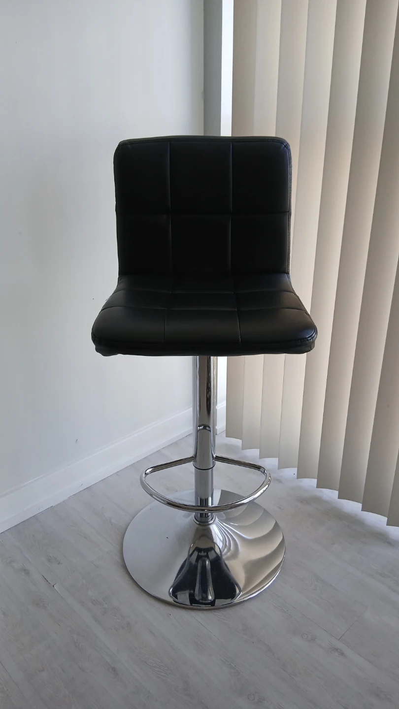 Black Faux Leather Bar Stool