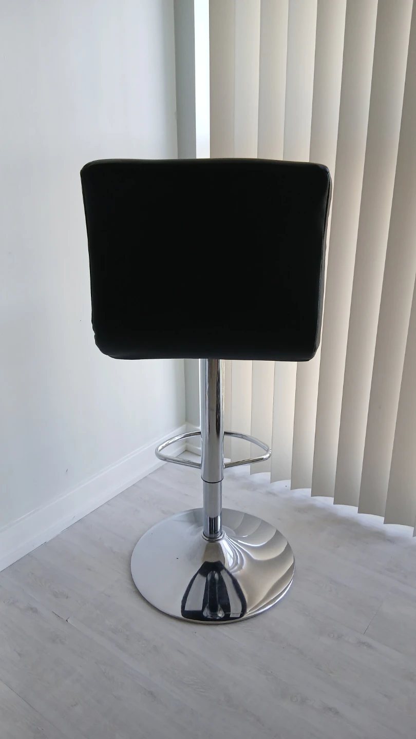 Black Faux Leather Bar Stool - photo 3