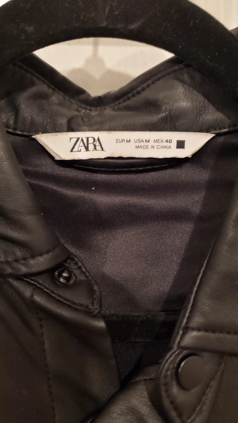 ZARA Faux Leather Short-Sleeve Button-Up Shirt - photo 2