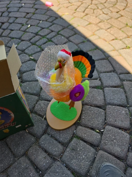 Rare Dancing Turkey Toy with Santa Hat - photo 2