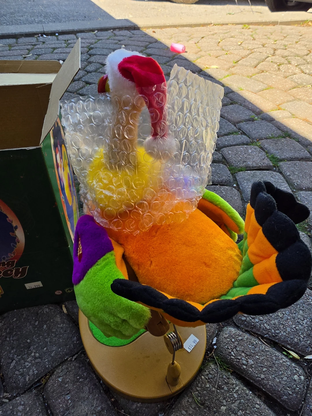 Rare Dancing Turkey Toy with Santa Hat - photo 3