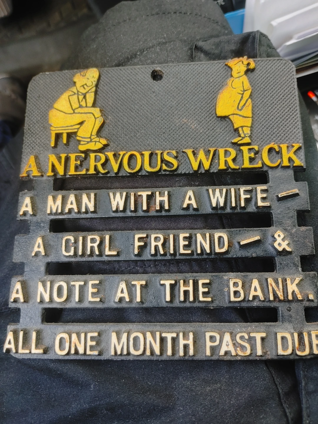 Vintage "A Nervous Wreck" Decorative Sign