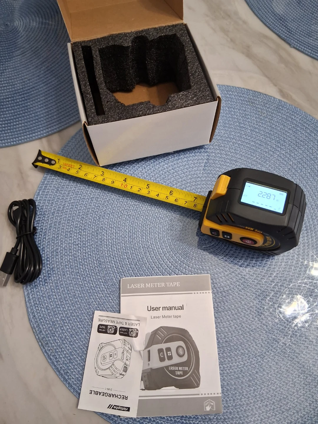 Laser Meter Tape Measure Rechargeable 19mm 5m - photo 5