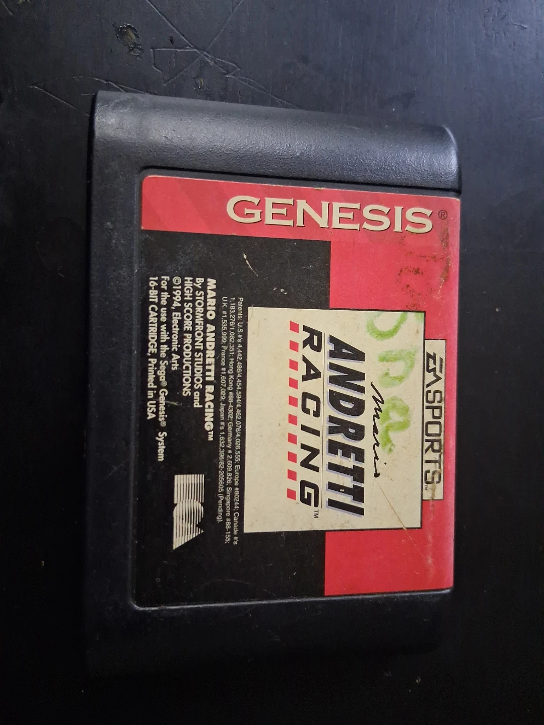 Mario Andretti Racing Genesis Game Cartridge