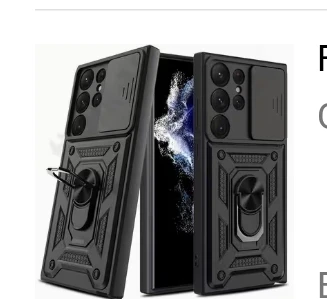 Black Protective Phone Case with Ring Holder - photo 2