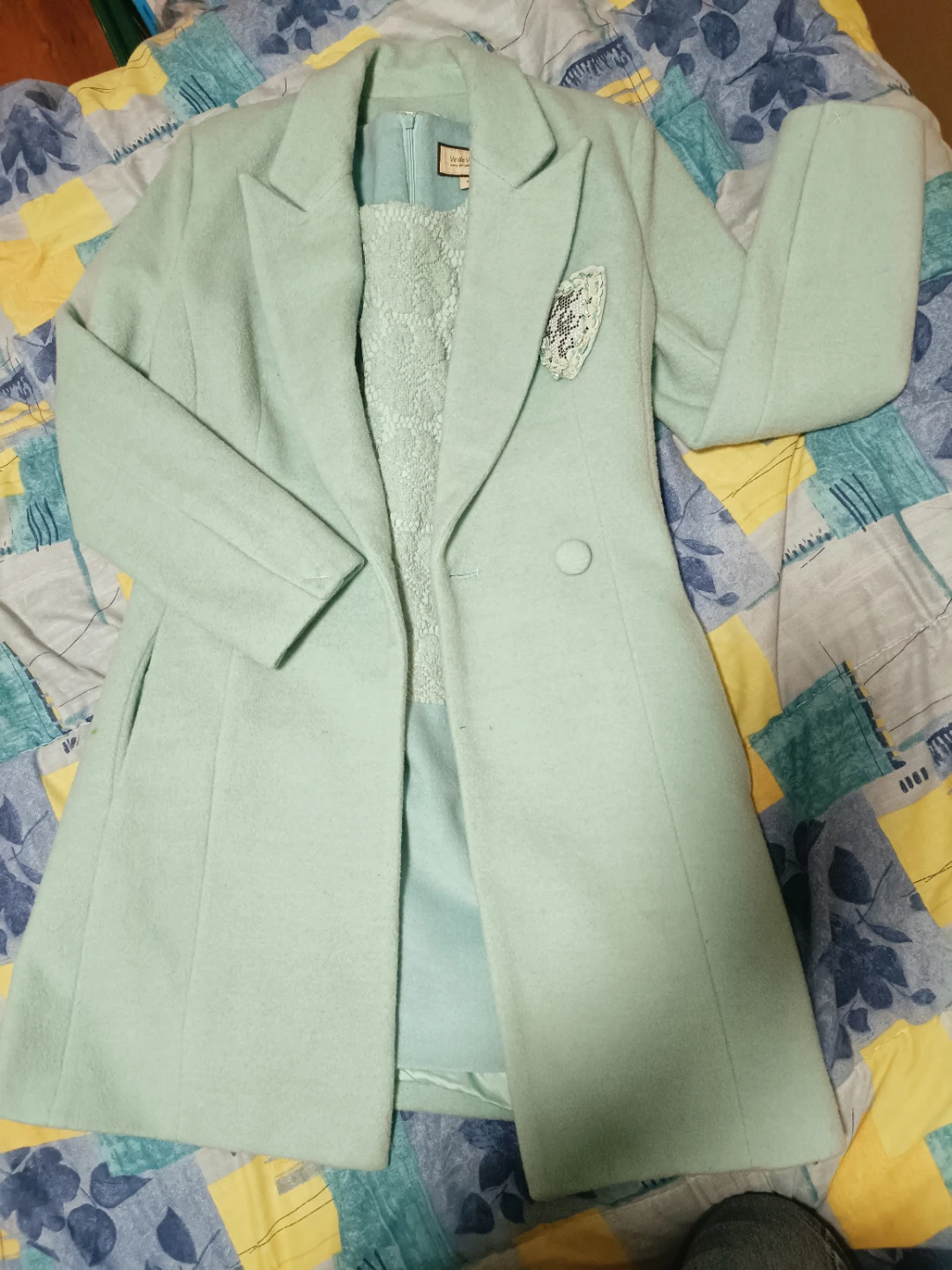 Mint Green Double-Breasted Coat