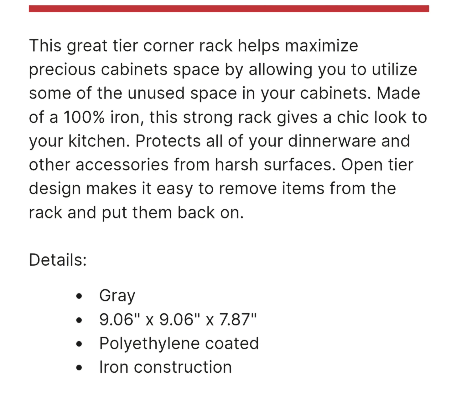 Gray 3-Tier Corner Shelf Rack - NEW - photo 2