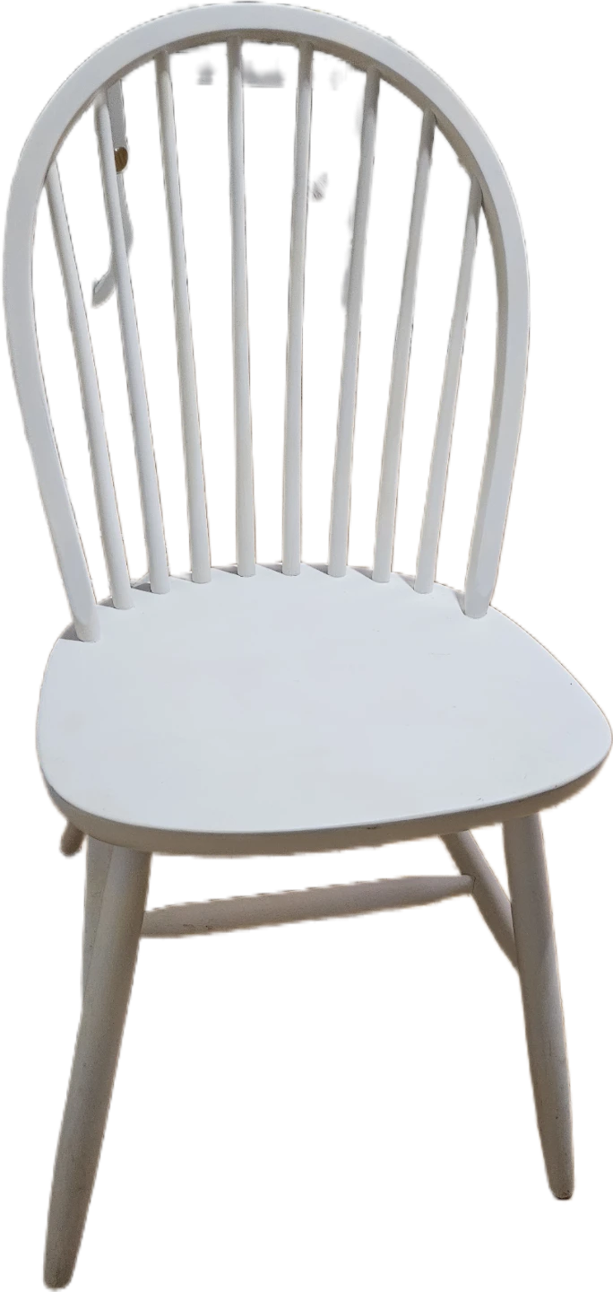 White Spindle Back Dining Chair