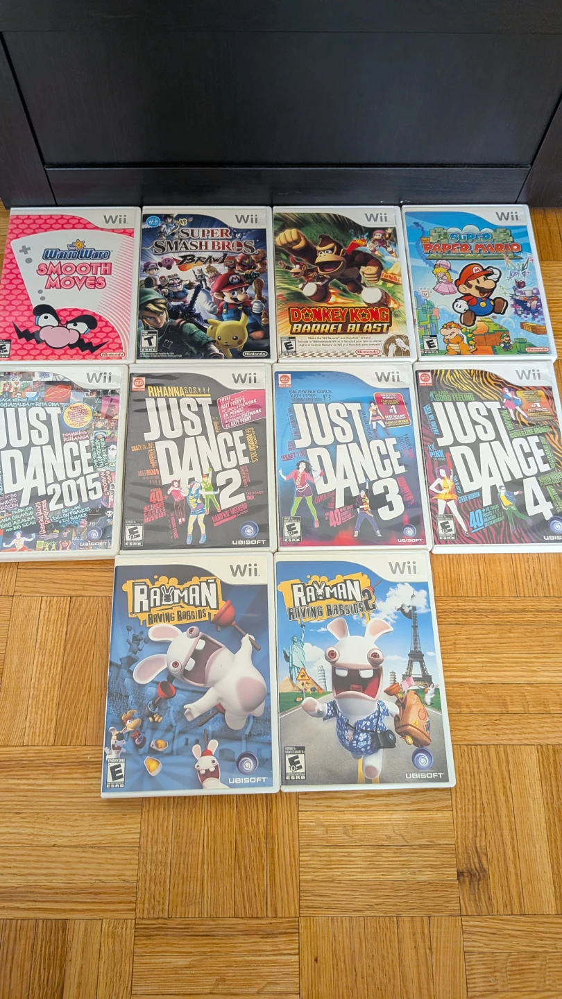 Wii Game Bundle - Just Dance, Smash Bros, Mario, Rayman & More
