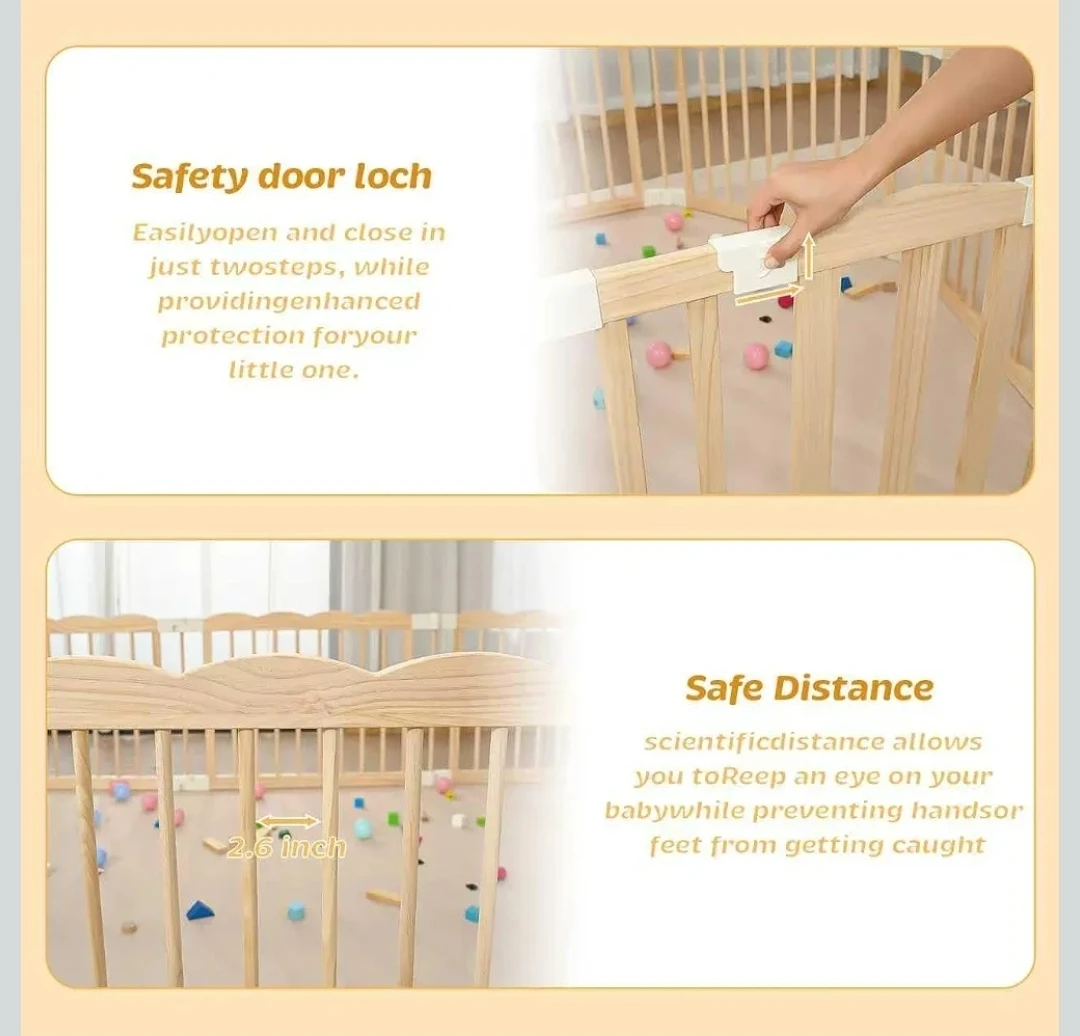 Adjustable Wooden Baby Playpen - photo 3