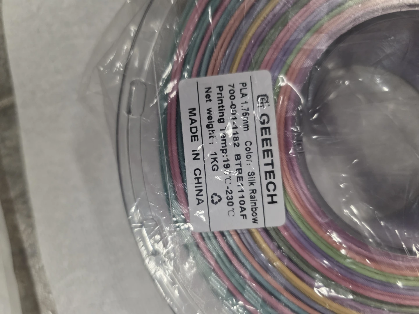 Geeetech Silk Rainbow PLA Filament 1.75mm 1kg