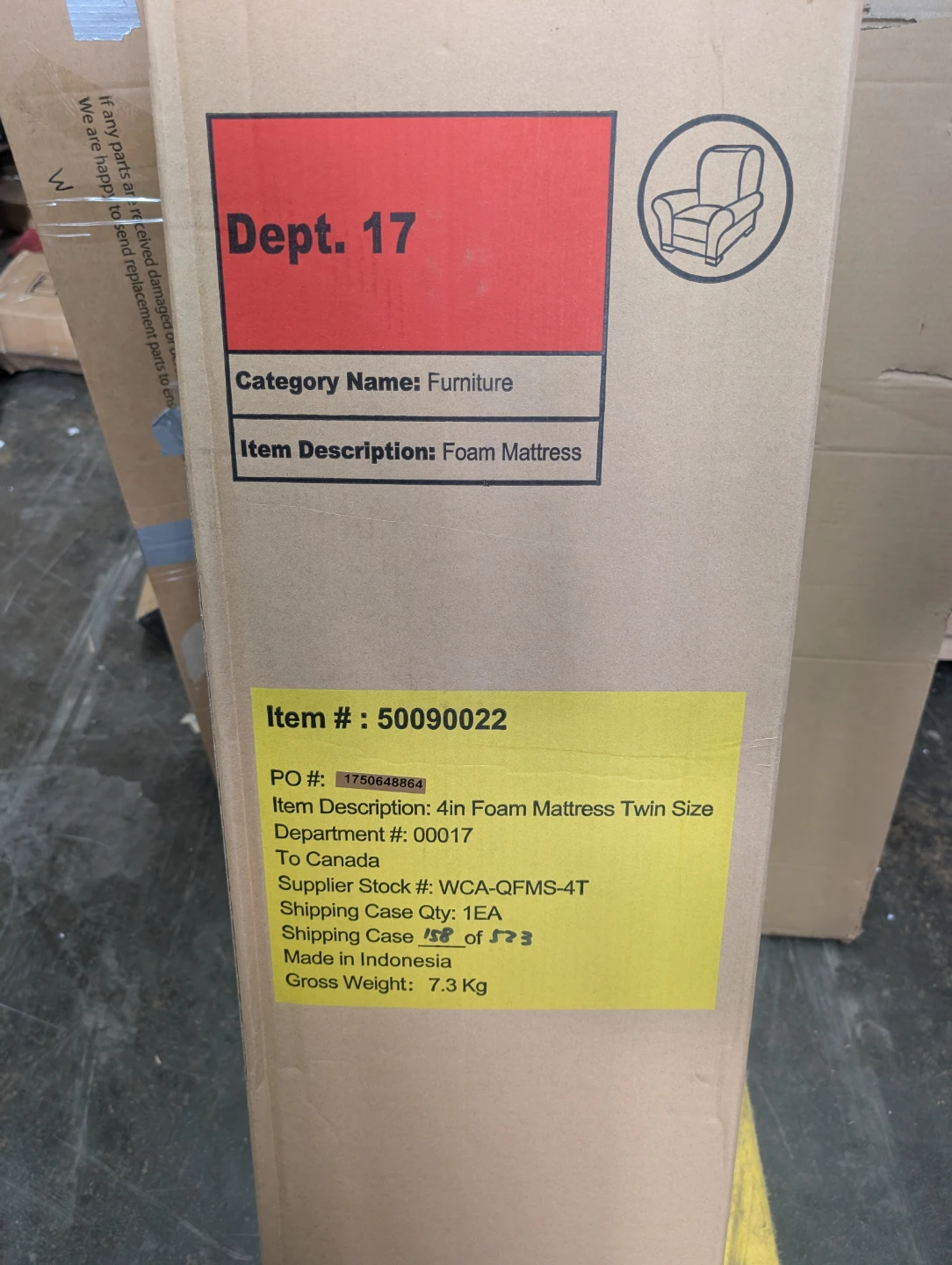 Brand New Zinus 4inch memory foam mattress twin size - photo 4