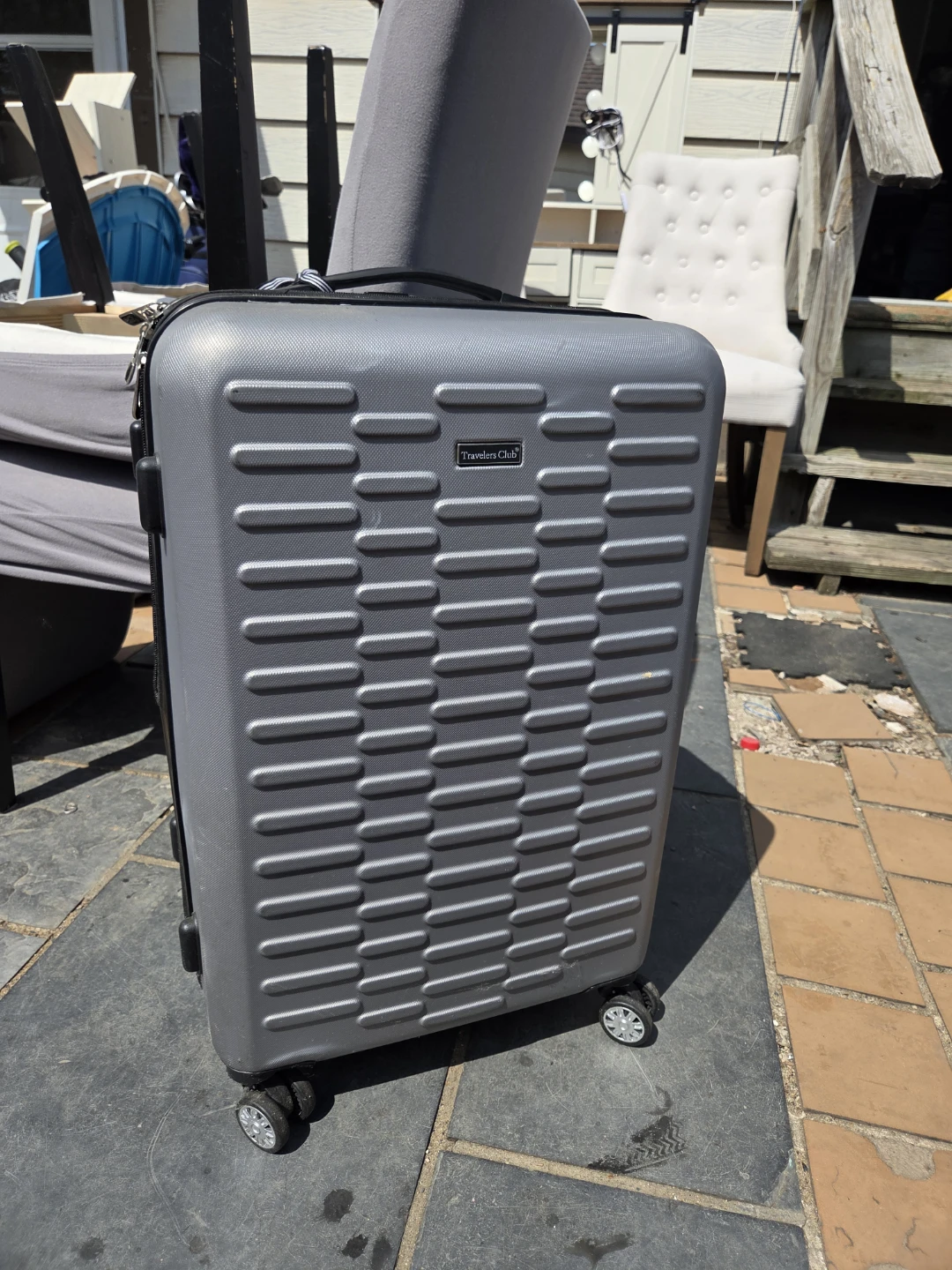Traveler's Club Luggage - Silver Hardside Spinner Suitcase