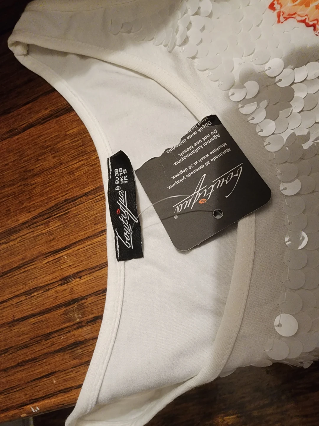GUITTIQUA White Sequin Butterfly Tank Top - photo 2