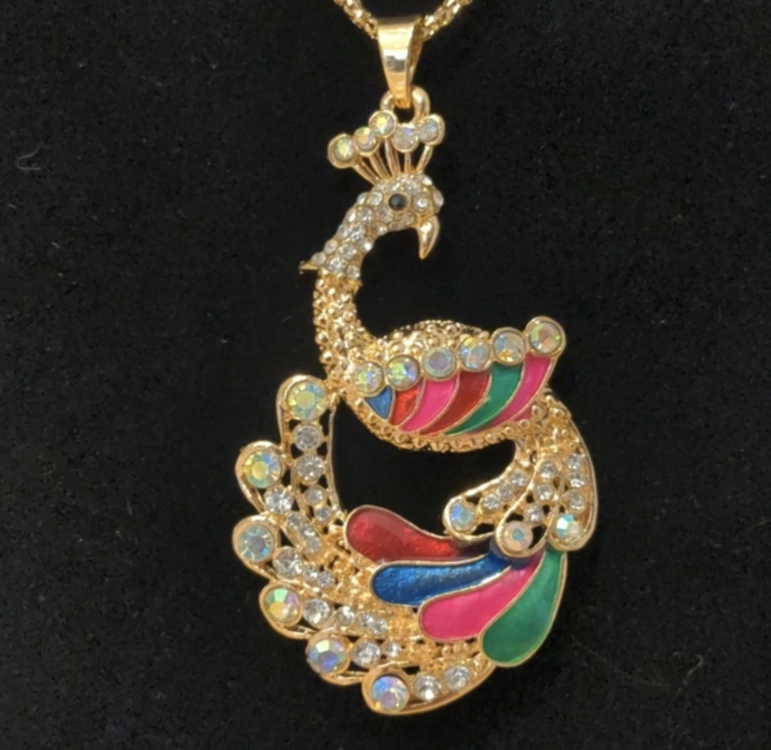 Betsey Johnson Gold-tone Peacock Pendant Necklace