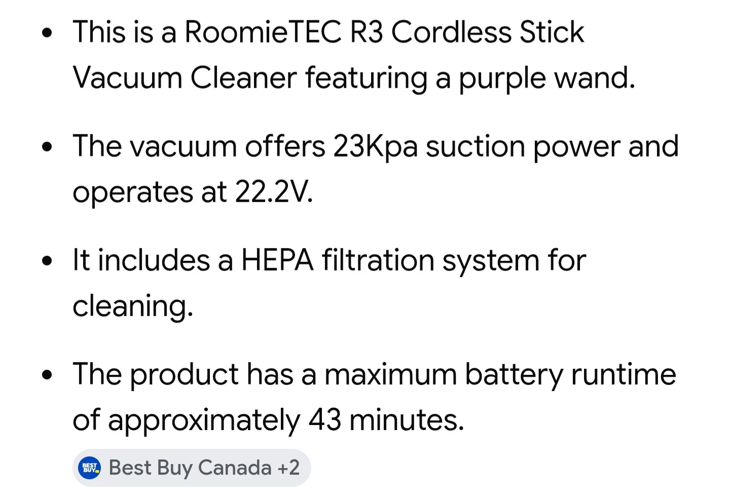 RoomieTEC R3 Cordless Stick Vacuum Cleaner - photo 5