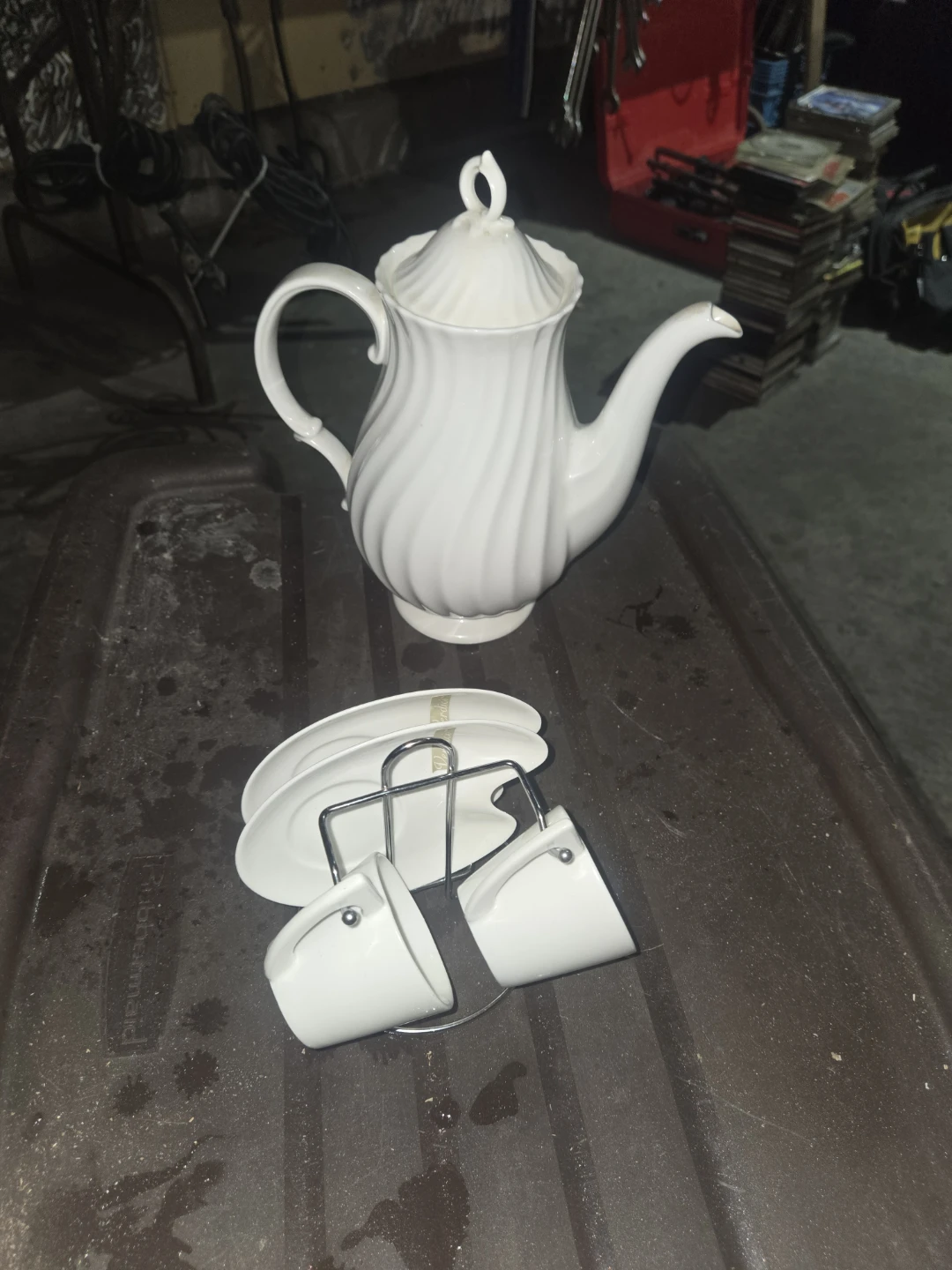 White Teapot and Cup Set