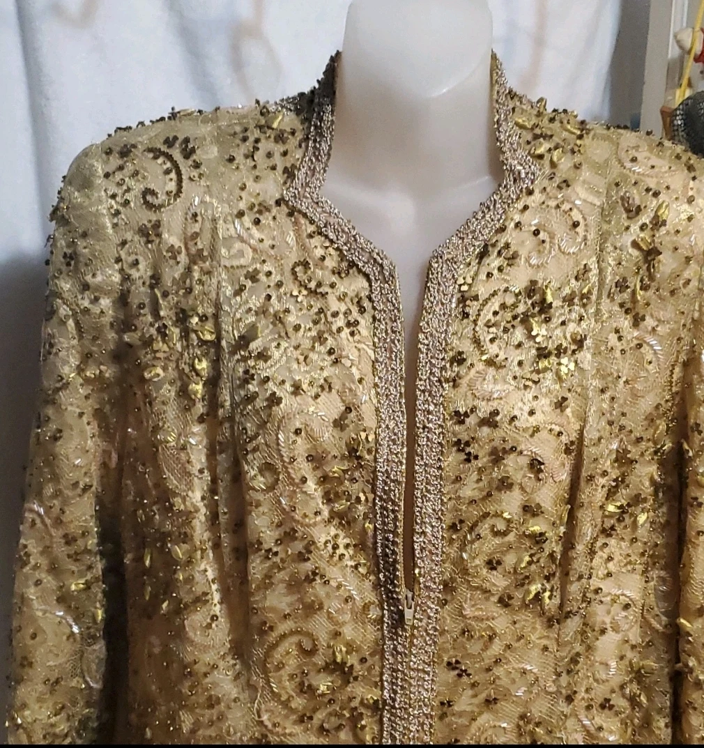 Women's Gold Beaded Formal Jacket - photo 3