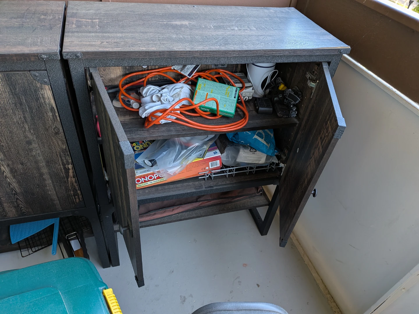 Dark Wood Storage Cabinet with Double Doors - photo 2
