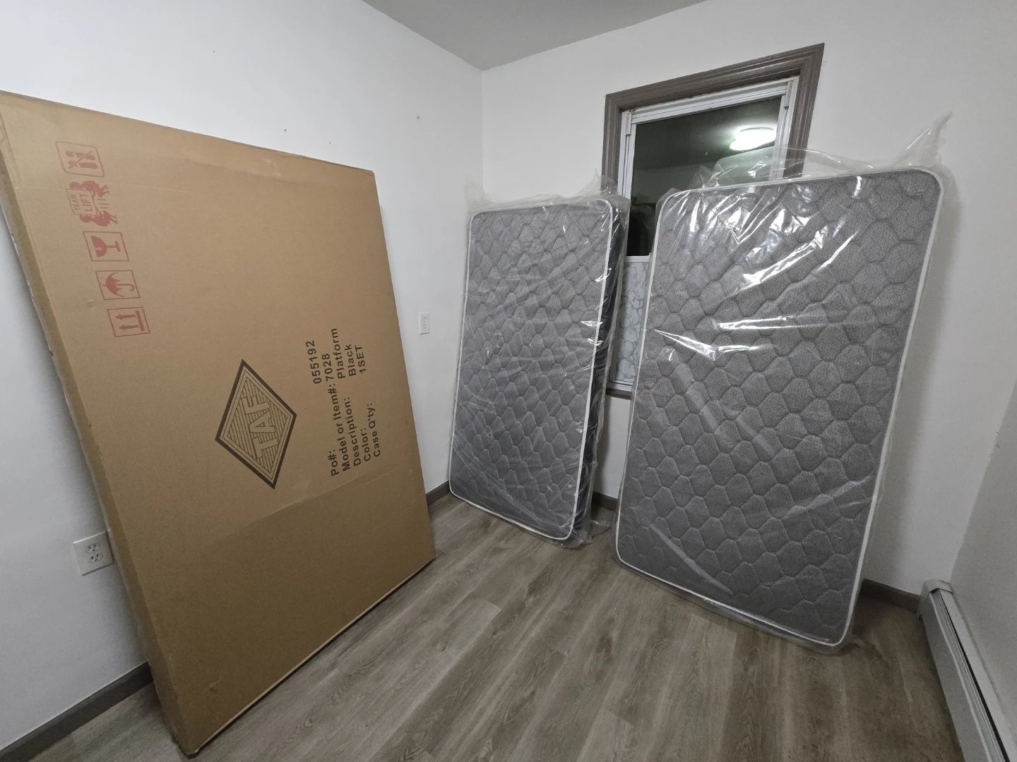 Black Metal Twin Bunk Bed Frame with Mattresses - photo 5