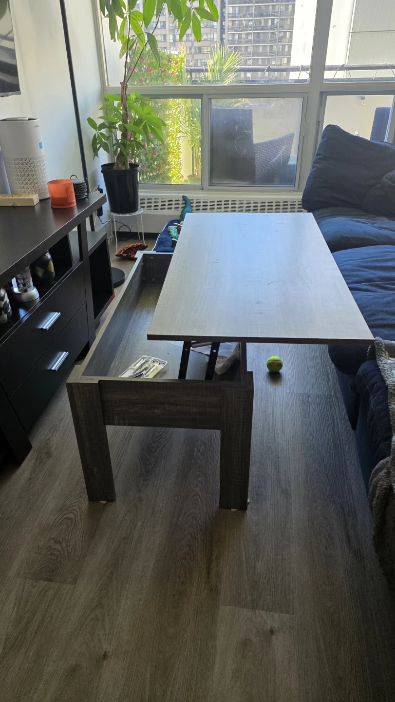 Lift Top Coffee Table - Grey Wood Grain - photo 2