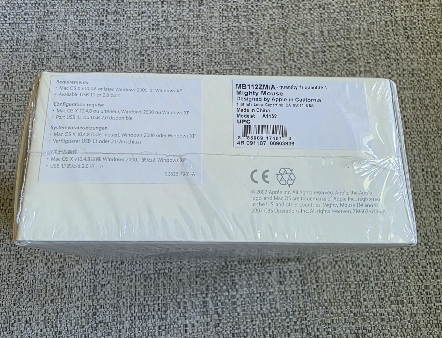Apple Mighty Mouse NEW & SEALED. Wired USB Model A1152 - photo 2