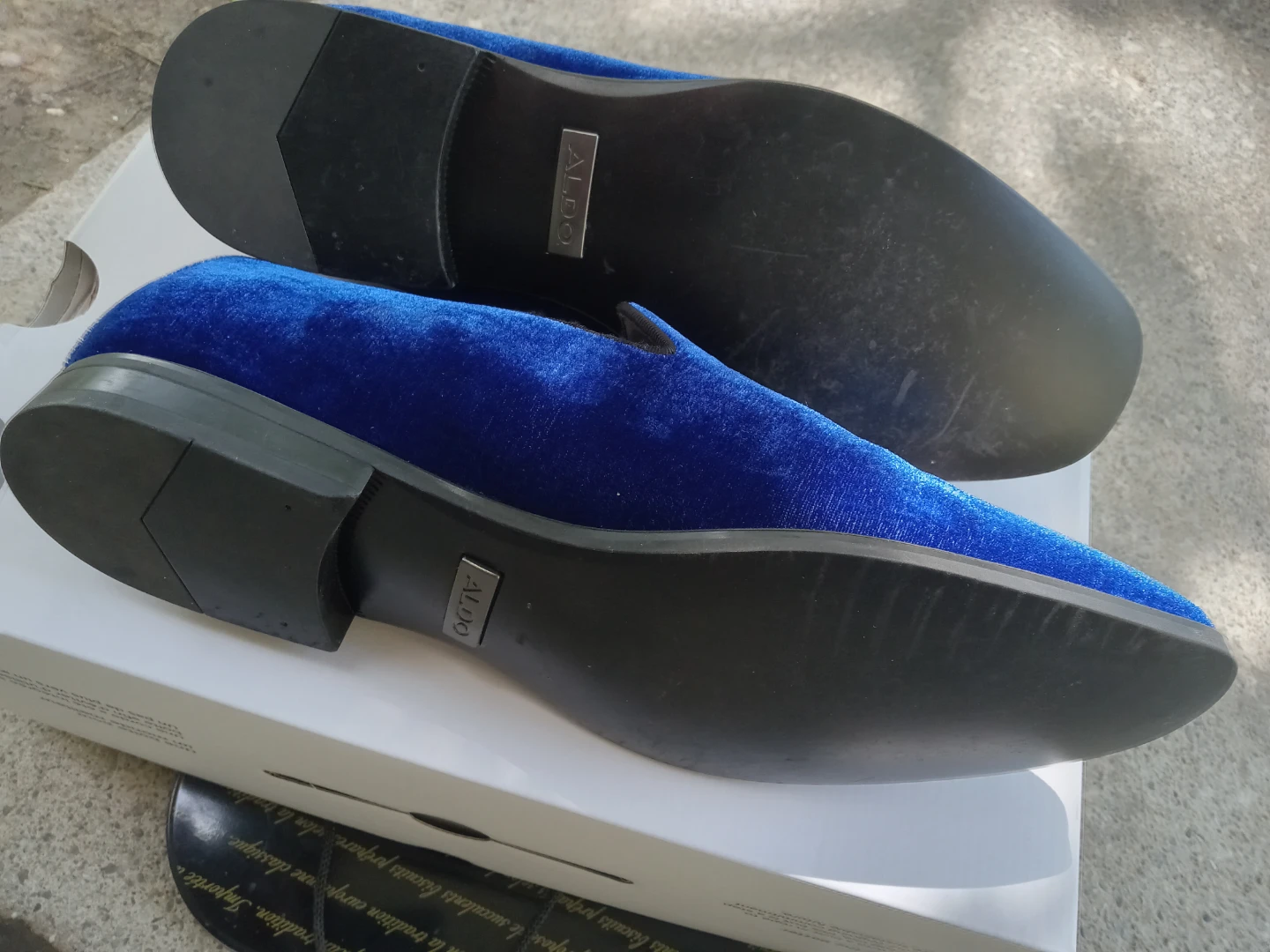 ALDO Blue Velvet Loafers with Black Panther Detail - photo 4