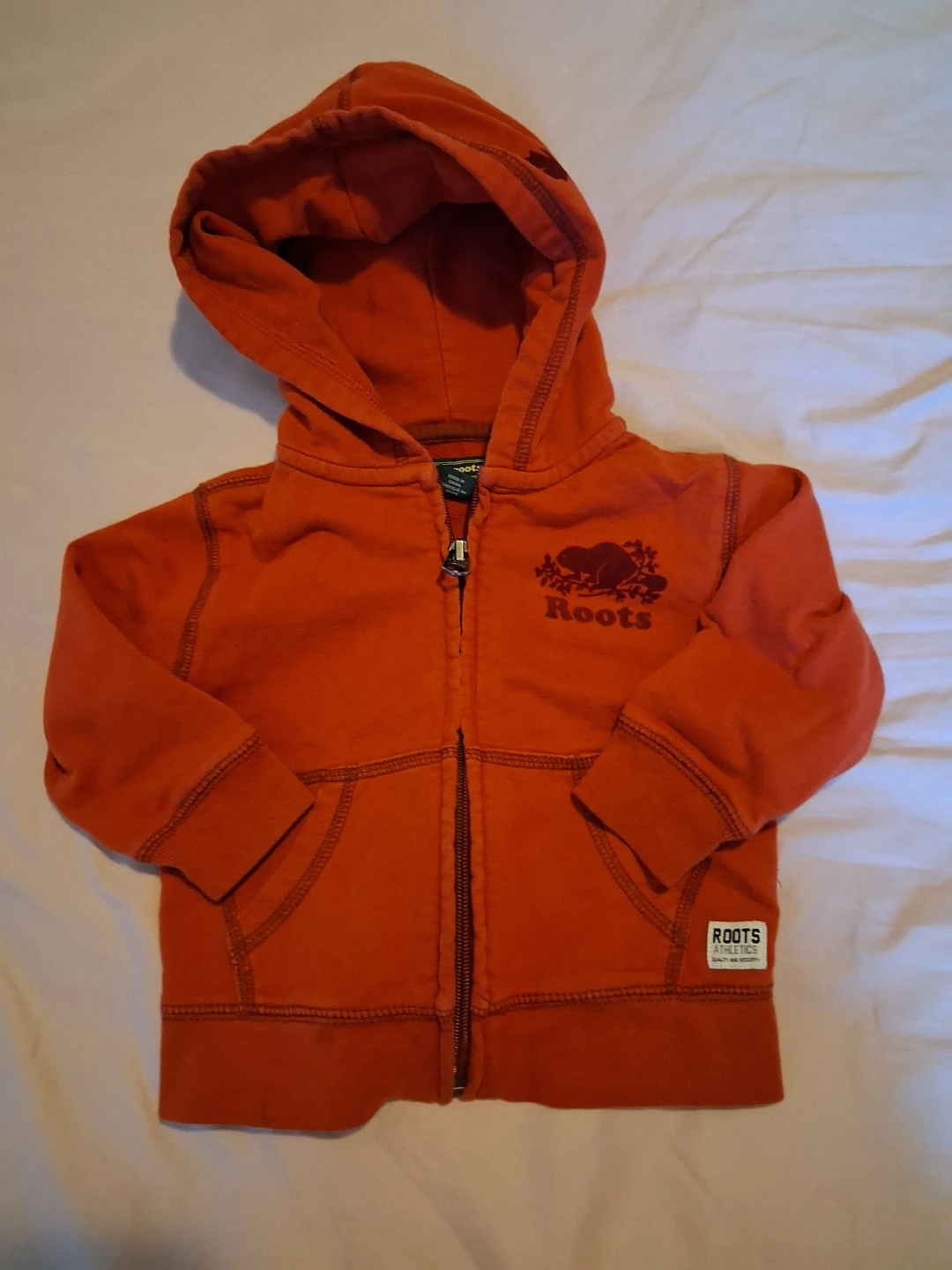 Baby Roots Orange Zip-Up Hoodie