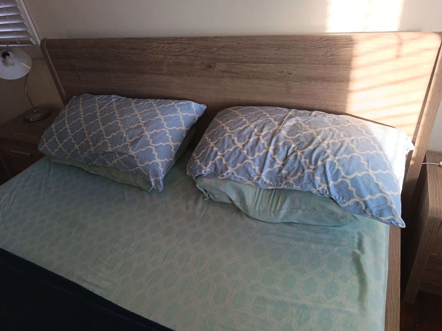 Queen Bed Frame with Two Matching Nightstands with Mattress - photo 5