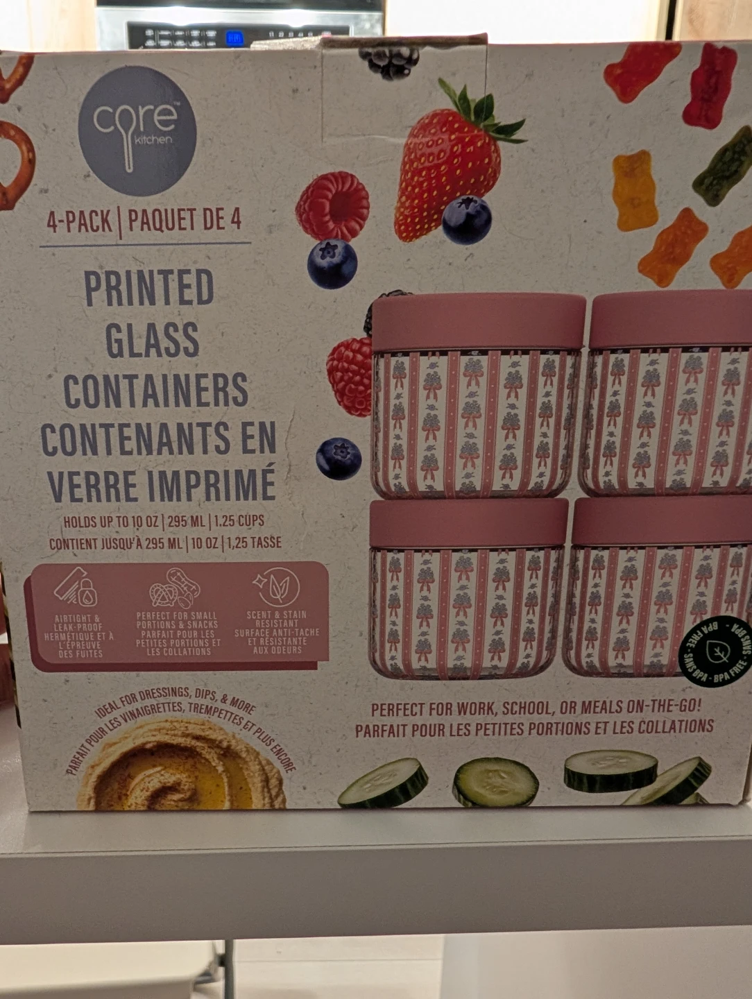 Core Kitchen 4-Pack Printed Glass Containers - photo 2