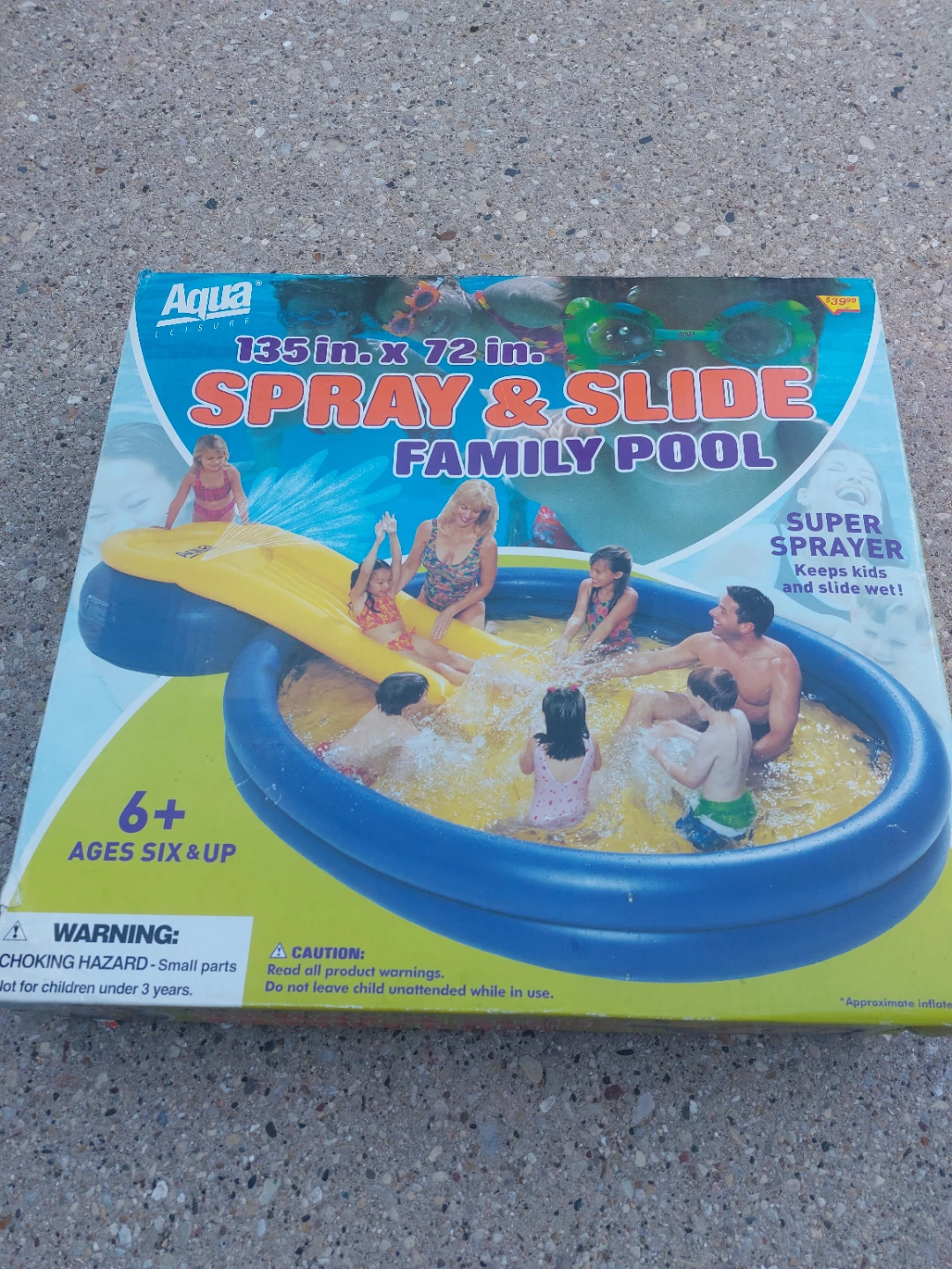 NEW - Aqua Spray & Slide Family Pool 135" x 72"