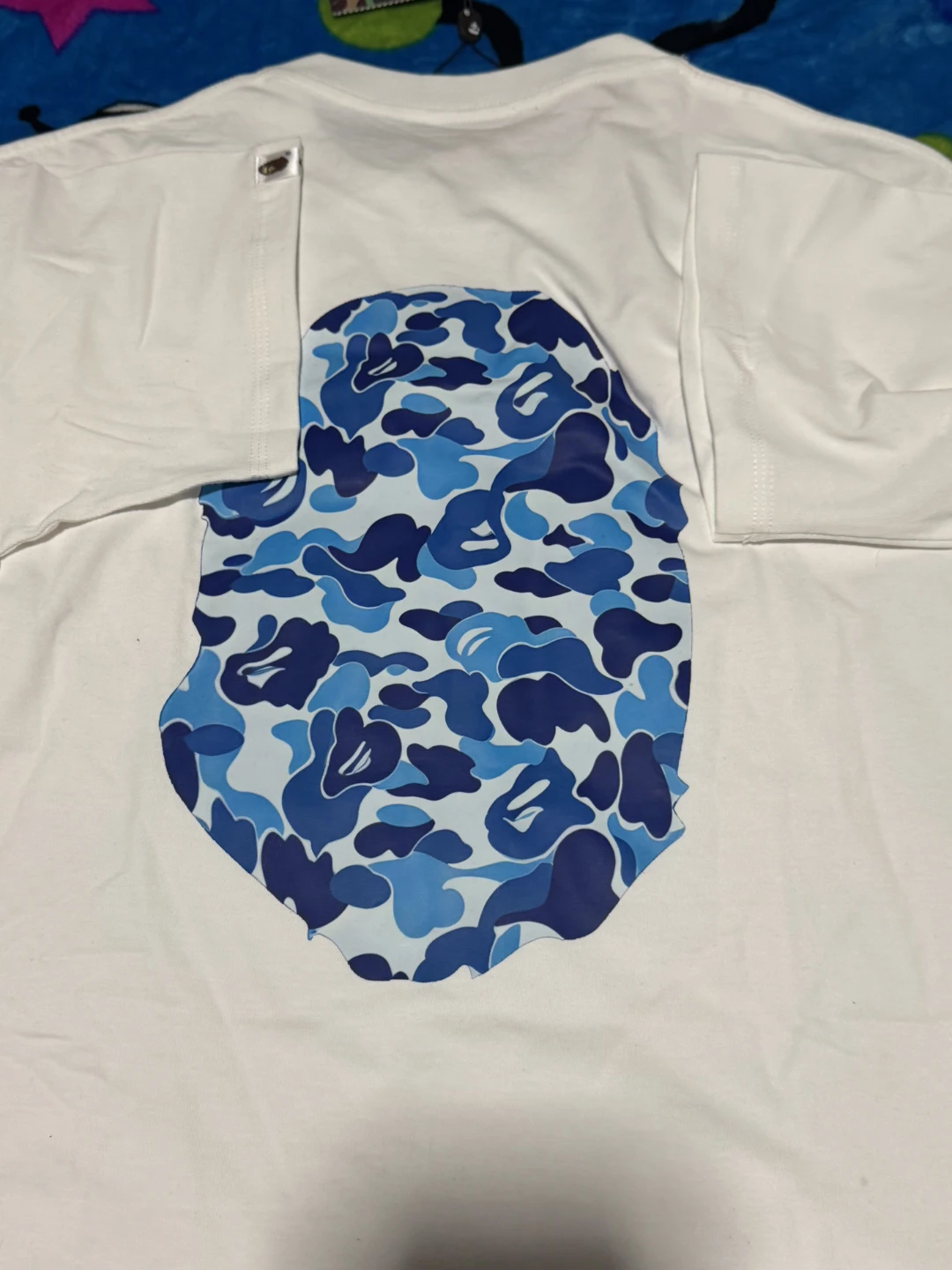 A Bathing Ape T-Shirt Blue Camo Ape Head - photo 2