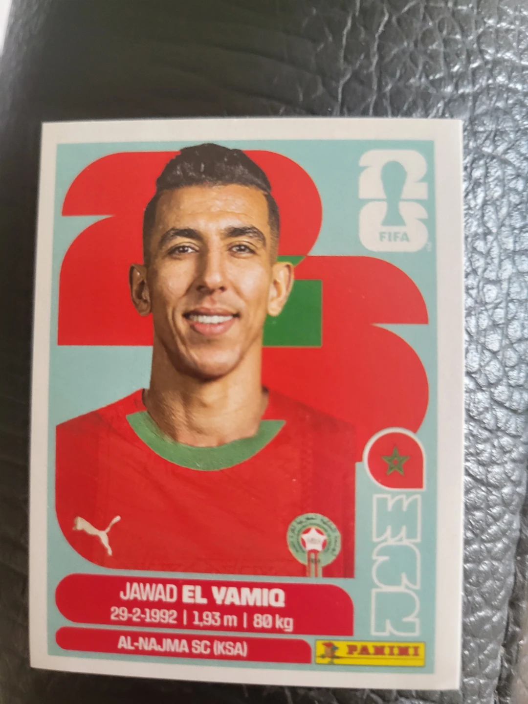 ⚽Panini FIFA Jawad El Yamiq Soccer Sticker
