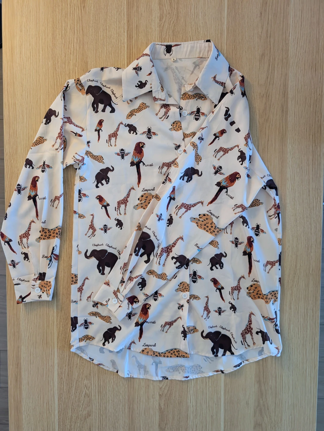 Safari Animal Print Button-Down Shirt | Size S