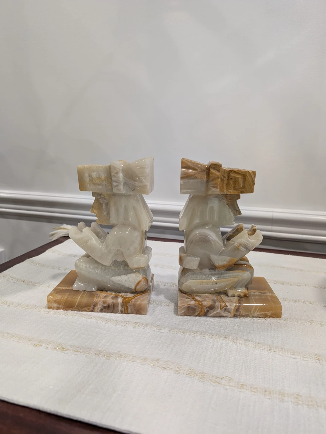 Aztec Marble Onyx Stone Carved Bookends - photo 2