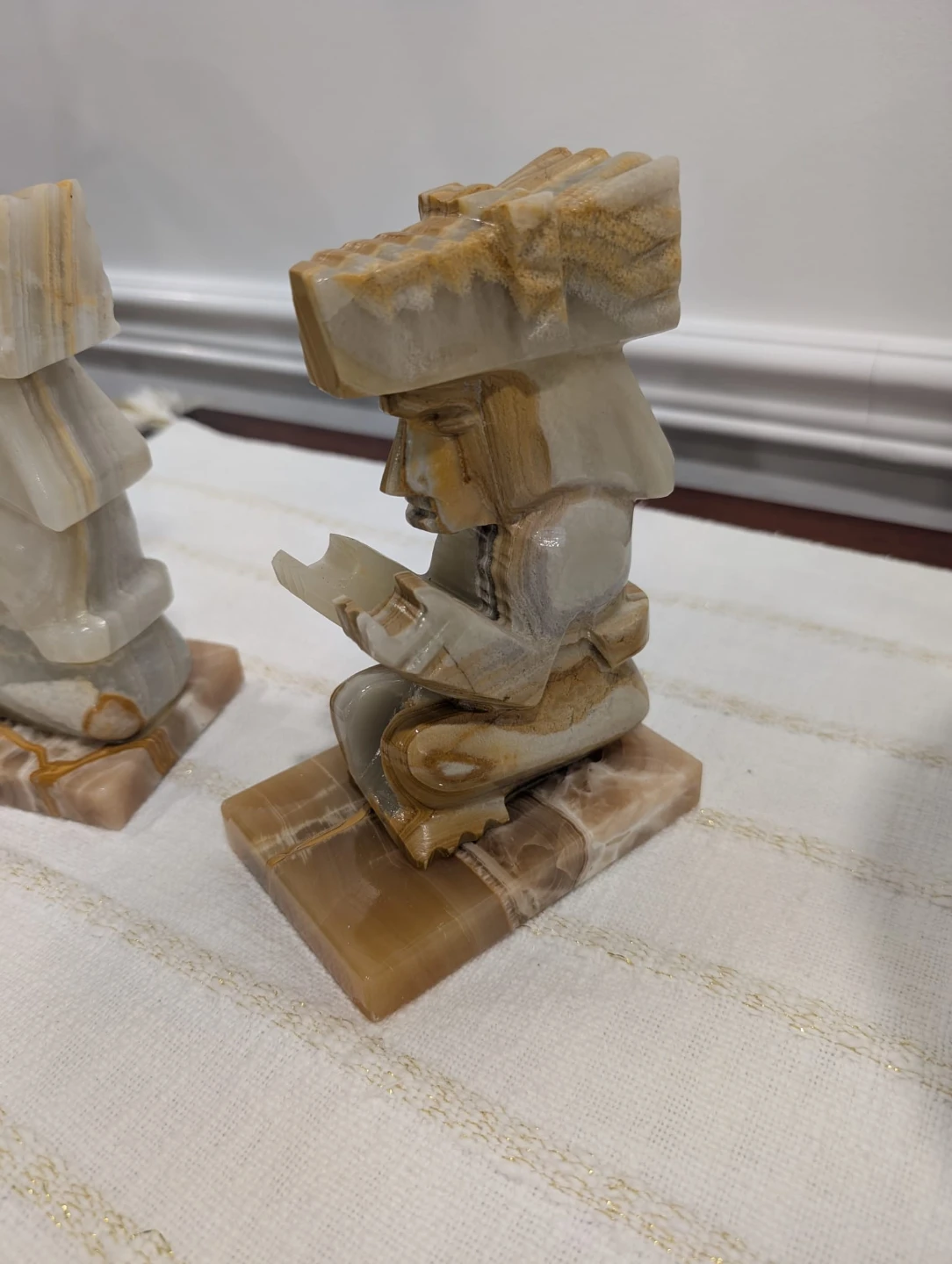 Aztec Marble Onyx Stone Carved Bookends - photo 3