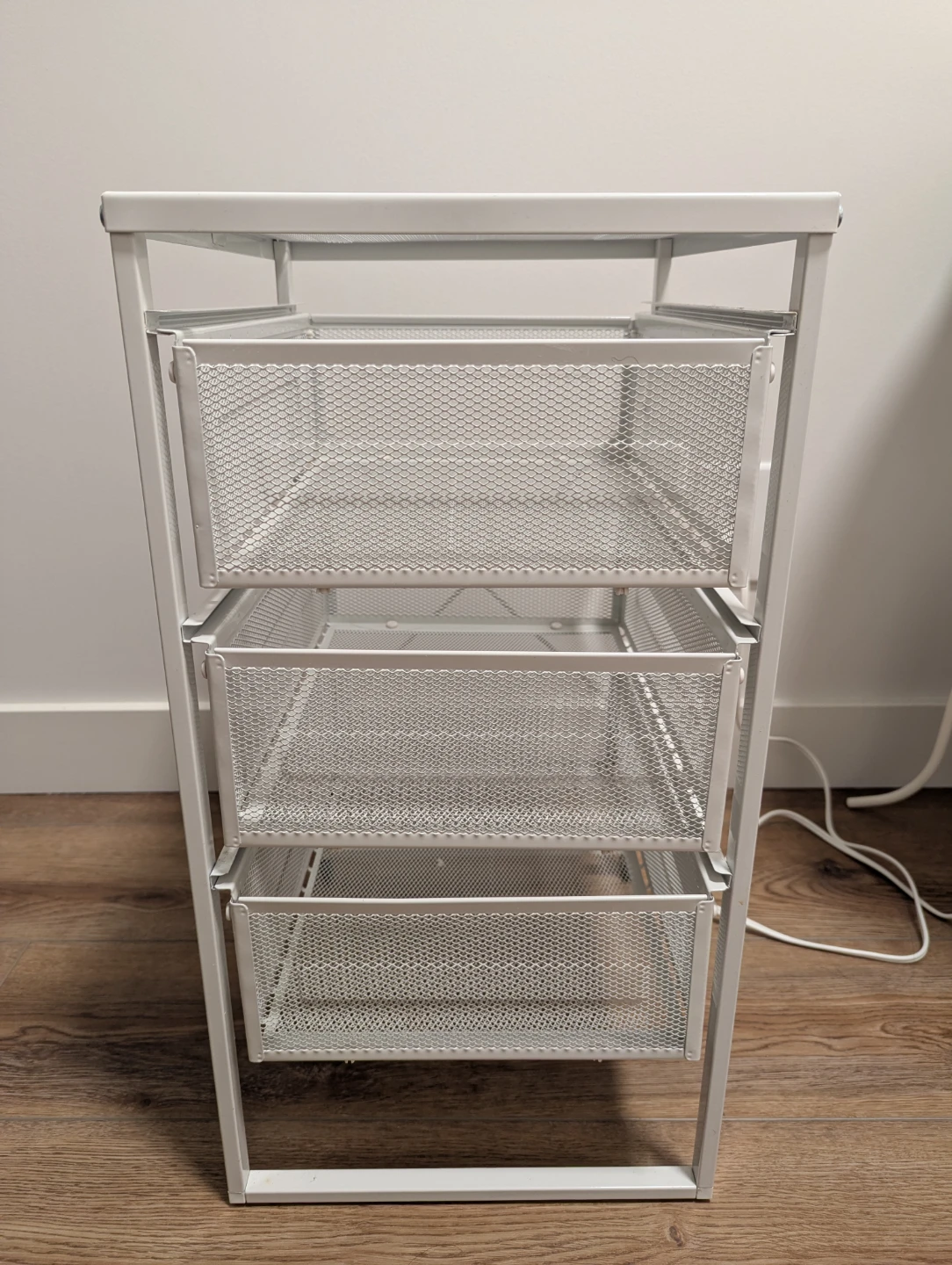 White 3-Drawer Rolling Cart